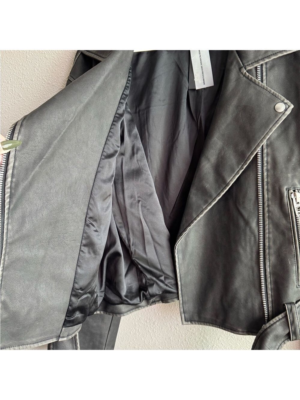 BLANK NYC Vegan Leather Moto Jacket with Belt - Picture 9 of 11